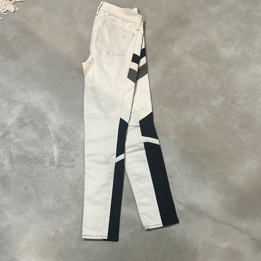 Rag & Bone Leather Accent Jeans 27 - Picture 2 of 6
